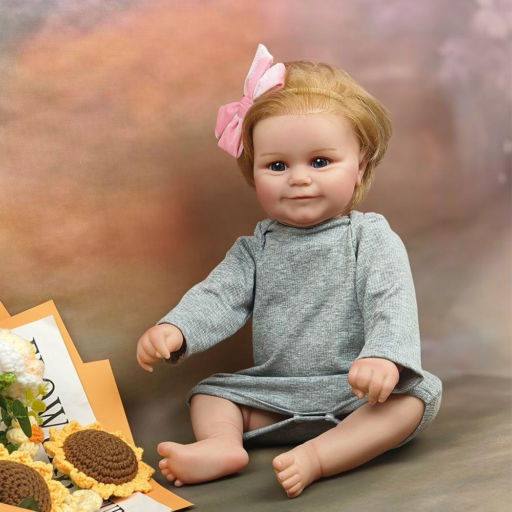 

Реалистичная кукла реборн с полностью силиконовым виниловым телом 50 см, милая улыбающаяся кукла Мэдди, уже законченная, с 3D-окрашенной кожей, реалистичные детские куклы, детские игрушки 50cm