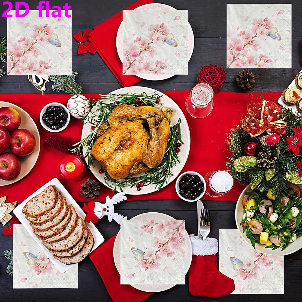 20pcs Disposable Napkins with Little Flower Pattern Print for Wedding,Parties,and Daily Use for Thanksgiving Fall Christmas Table Decoration