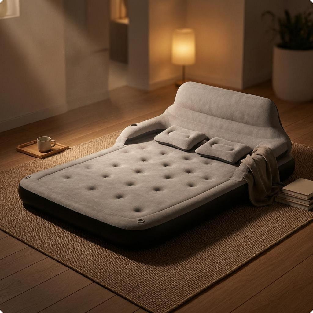 2 In 1 Inflatable Sofa Bed, Design, Bed With