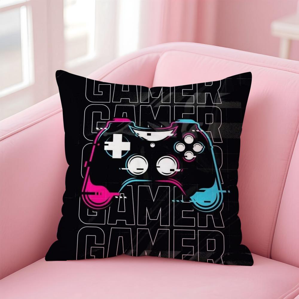 Colorful Graffiti Game Gamepad Cushion Cover Linen Pillowcase Cover Soft Decor for Sofa Home Room
