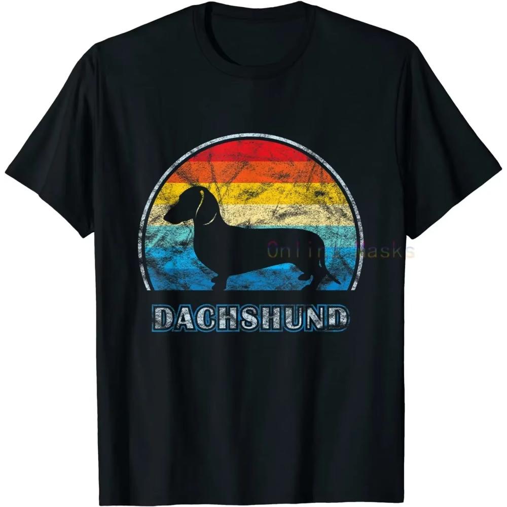 Dachshund Shirt Retro Vintage Cool Wiener Dog Mom Dad Weenie Mama Funny Gift for Puppy Pet Lover Owner Womens Mens T-Shirt