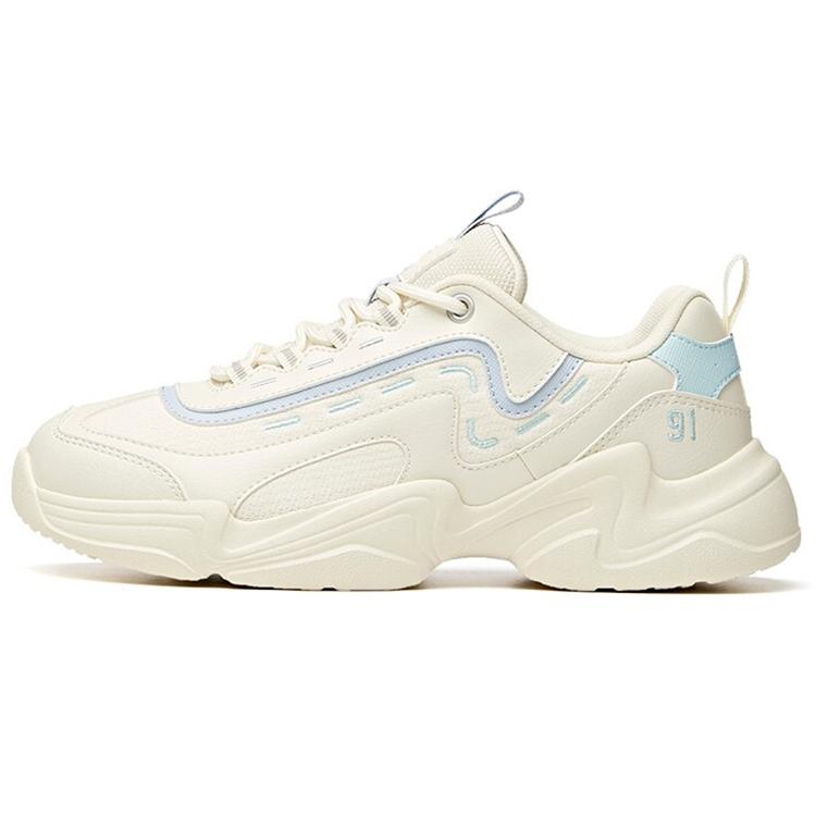 New Anta Life Collection Shock Absorbers Slip Resistant Abrasion Resistant Low top Chunky Sneakers Women's White Blue 92938862-12