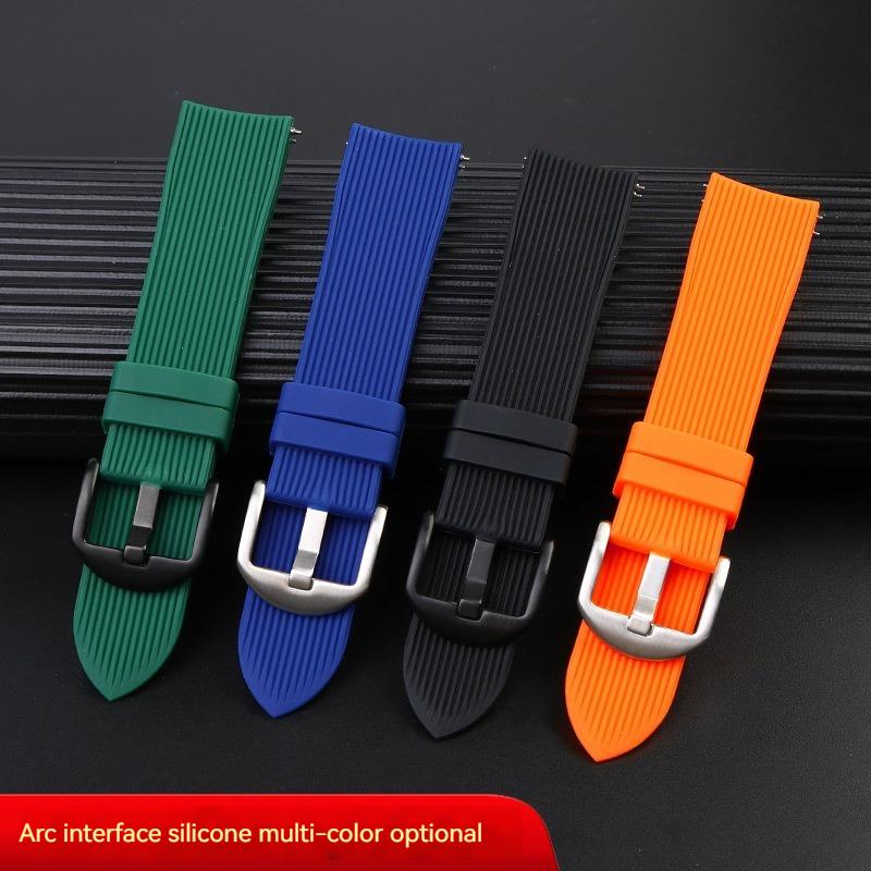 Classic Arc Mouth Watchband 22mm 20mm for Mido Casio EFR-303 ECB900 Citizen Longines Omega Rubber Silicone Watch Band Waterproof