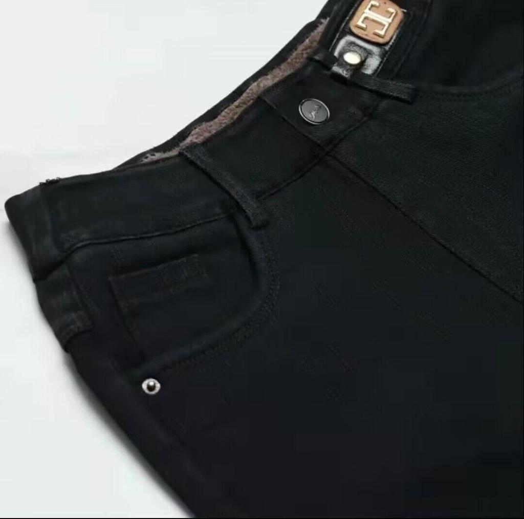 Damen Fleecegefütterte High-Waist Stretch Jeans, Übergröße, Schlankmachender Elastischer Bund, Skinny Bleistifthose für Herbst/Winter 2025.