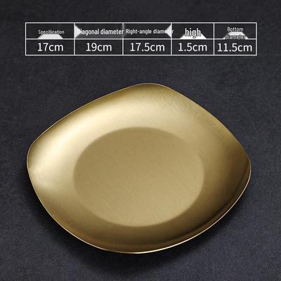 Gold 304 Stainless Steel Multipurpose Square Serving Plate