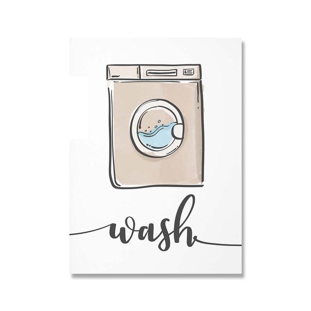 Wash Dry Fold Repeat Laundry Sign Colorful Wall Art Canvas Nordic Posters and Prints Pictures Room Home Decor Painting Cuadros