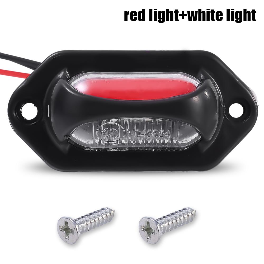 12-24V LED Car Truck License Plate Lights Waterproof White Red Side Marker Light for Car Motorcycle Van SUV Signal Tail Lamp