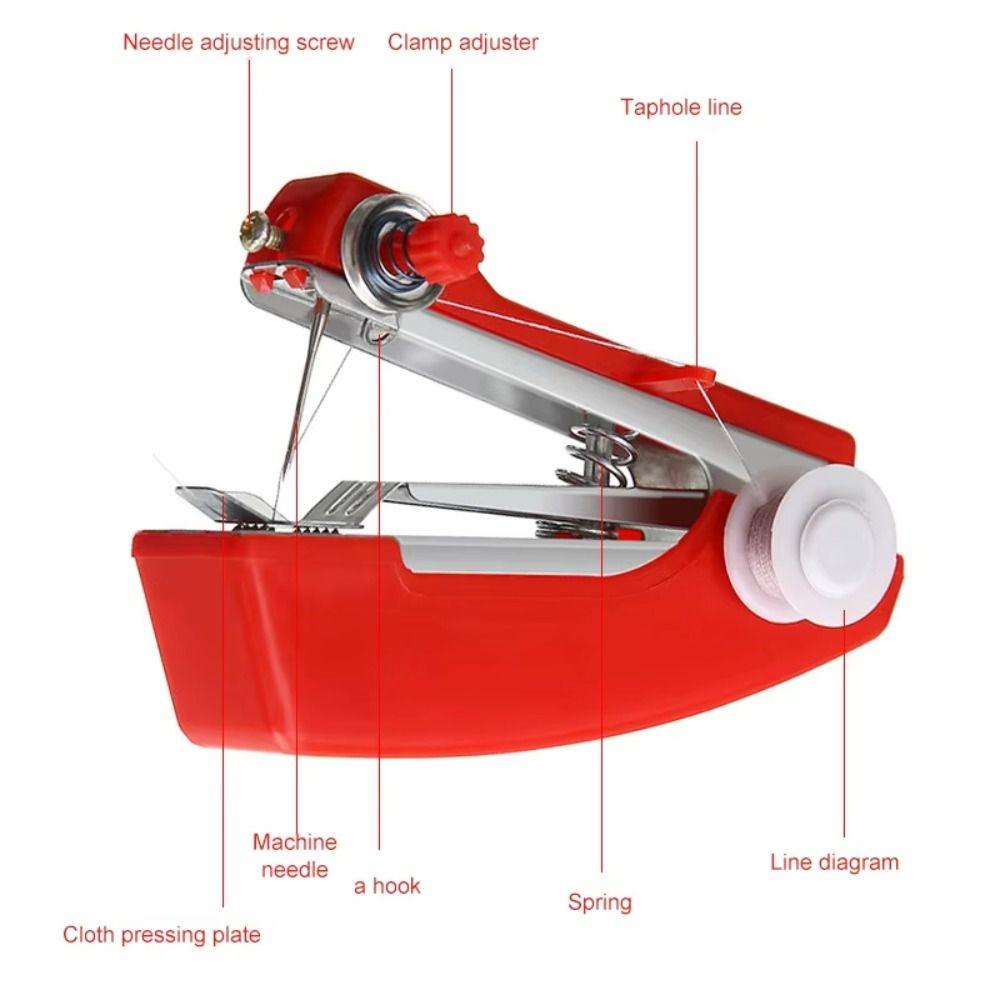 Household Handheld Sewing Machine Outdoor Pocket Portable Sewing Machine Travel Manual Sewing Machine for Outdoor Activities