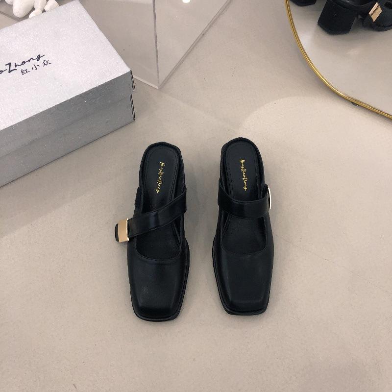

Retro square head thick heel Mary Jane shoes literary small leather shoes women s shoes versatile commuting beautiful single shoes 39