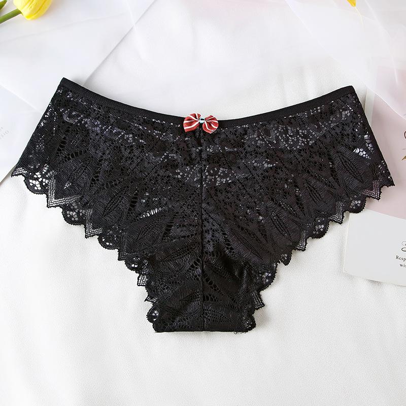New Sexy Women Panties Lace Underwear Low-Waist Briefs Hollow Out G String Underpants Solid Comfortable Lingerie Dropshipping