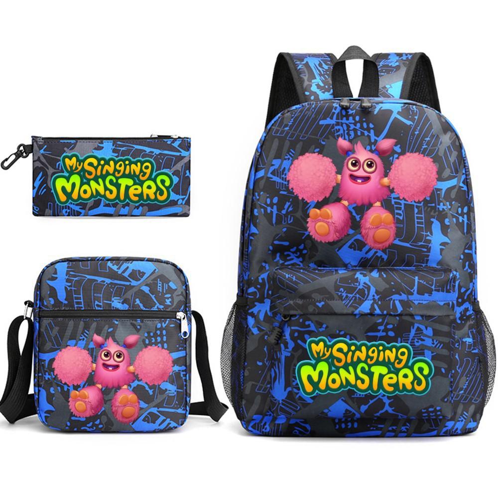 Monster Concert My Singing Monsters Three-Piece Schoolbag Backpack Large Capacity Student Schoolbag
