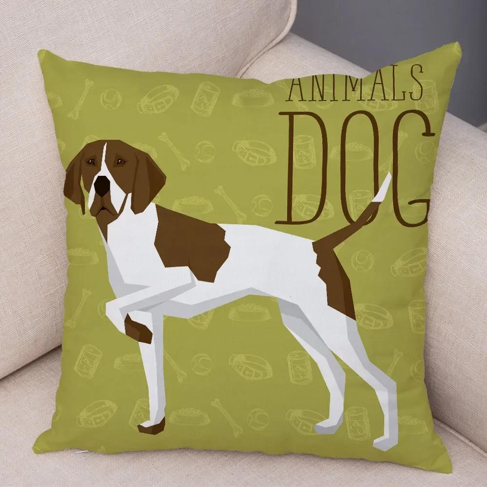 Sofa Home Pillowcase Color Schnauzer Dalmatians Cushion Cover Decorative Cartoon Dog Pet Animal Pillowcase