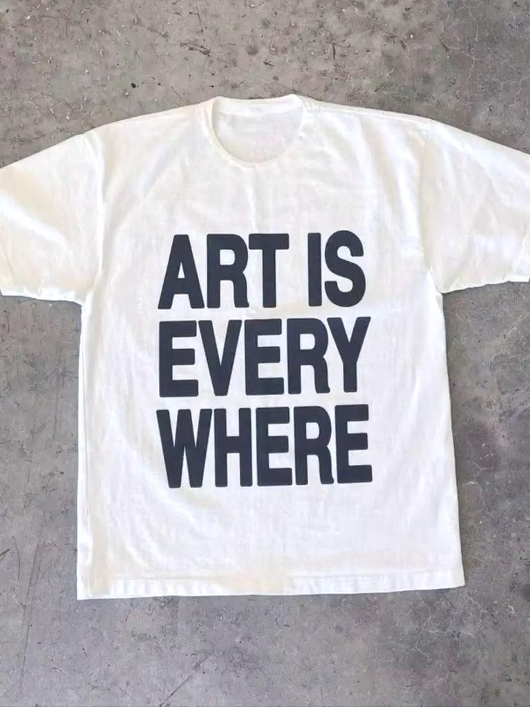 Art Is Everywhere Graphic Tshirt Vintage Unisexs Y2k Punk Casual Tshirt Unisex Gothic Tops Tee Streetwear Unisex Tees Shirt