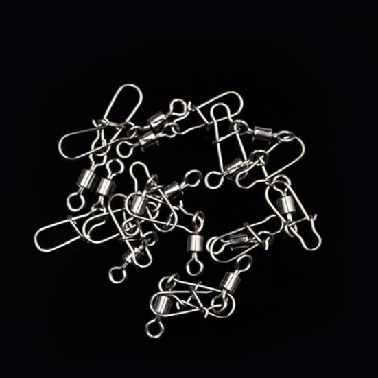 

50шт нержавеющая сталь морская рыбалка прокатка swivels разъем крючок штырь рыба снасть