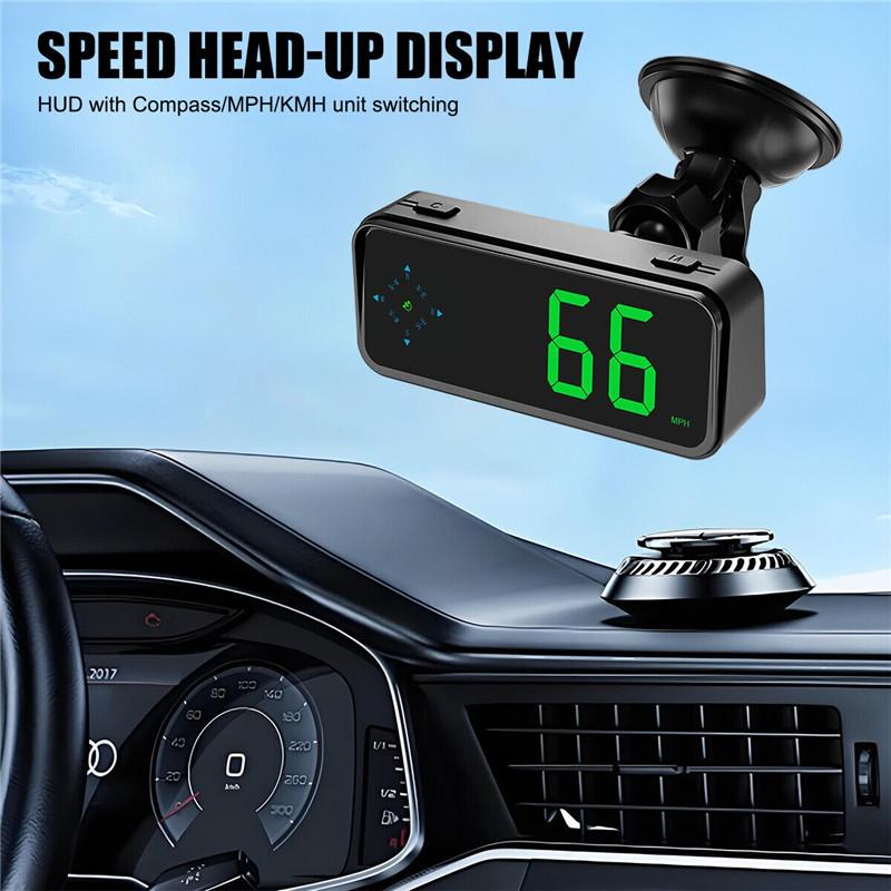 2024 Mini LED Digital Speedometer GPS Car HUD Head Up Display MPH/KMH Universal