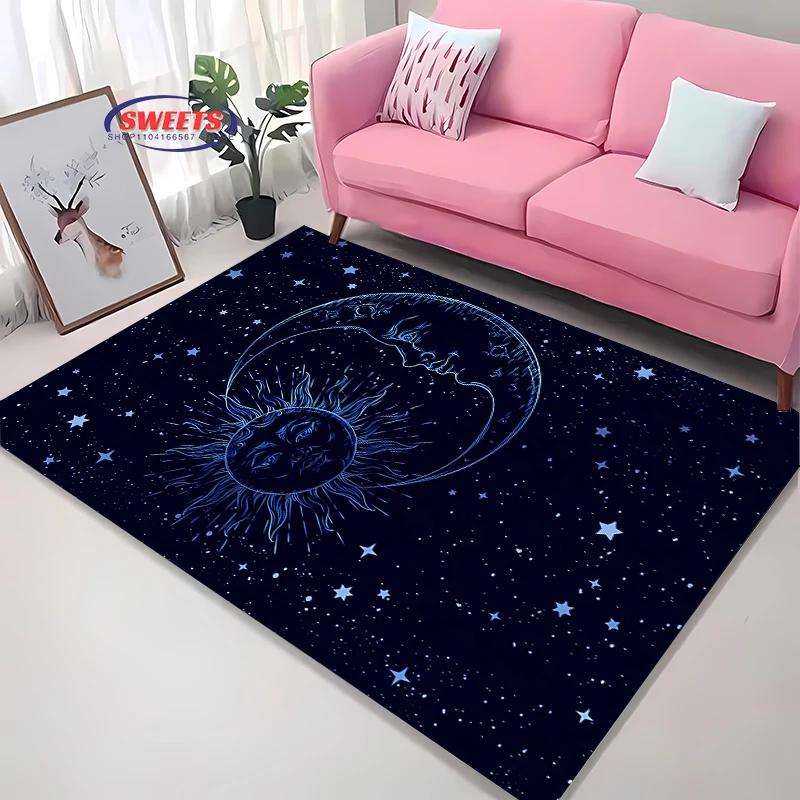New To Moon and Sun Carpet, Anti-slip Sound Insulation, Add Soft and Comfortable,Living Room Bedroom Office Area Can Be Used Mat