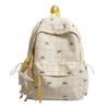 Schoolbag Spring and Summer Small Fresh Plaid Student Schoolbag Large Capacity Cute Bow Printing New High Value Backpack
