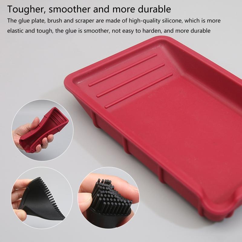 4 Pieces Woodworking Arts Crafts and Glue Spreader Applicator Set 1 Tray 1 Comb for Wodworking Arts Crafts Around The