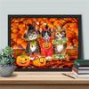 Full Square Round Diamond Painting Cat Diamond Embroidery Animal Mosaic Halloween Decorations For Home