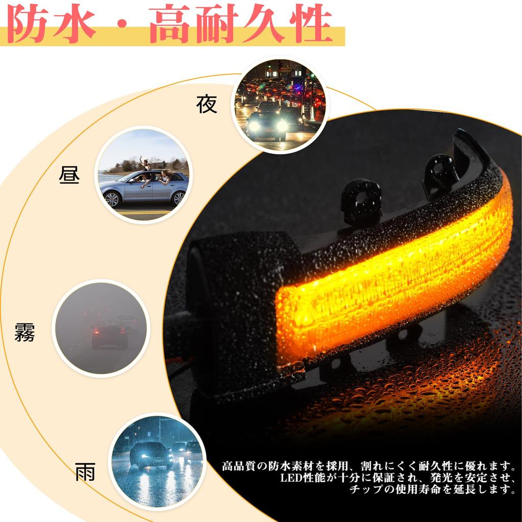 GemPro Sequential Side Mirror Turn Signals with Flowing Turn Signals of for 20 Series Vellfire and Late Vanguard Noah Estima Estima Hybrid Sienta