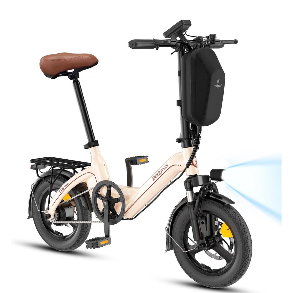 Faltbares Elektrofahrrad Bodywel T16 Pro City Pendler Elektrofahrrad 36V10Ah 250W Motor 14 Zoll Reifen Outdoor Fahren 45KM Maximale Reichweite Elektrofahrrad