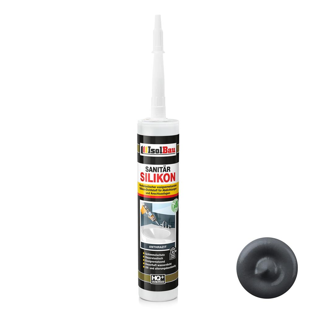 IsolBau Sanitary Silicone Anthracite Sanitär Silikon 300ml