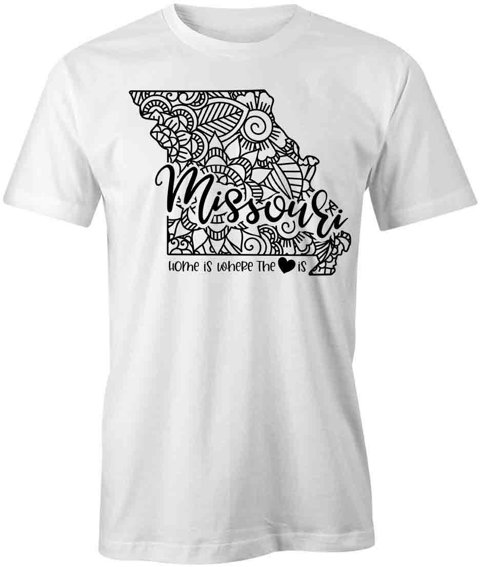 STATE MANDALA MISSOURI TShirt Tee Short-Sleeved Cotton CLOTHING HEART S1WSA789 XXXXL