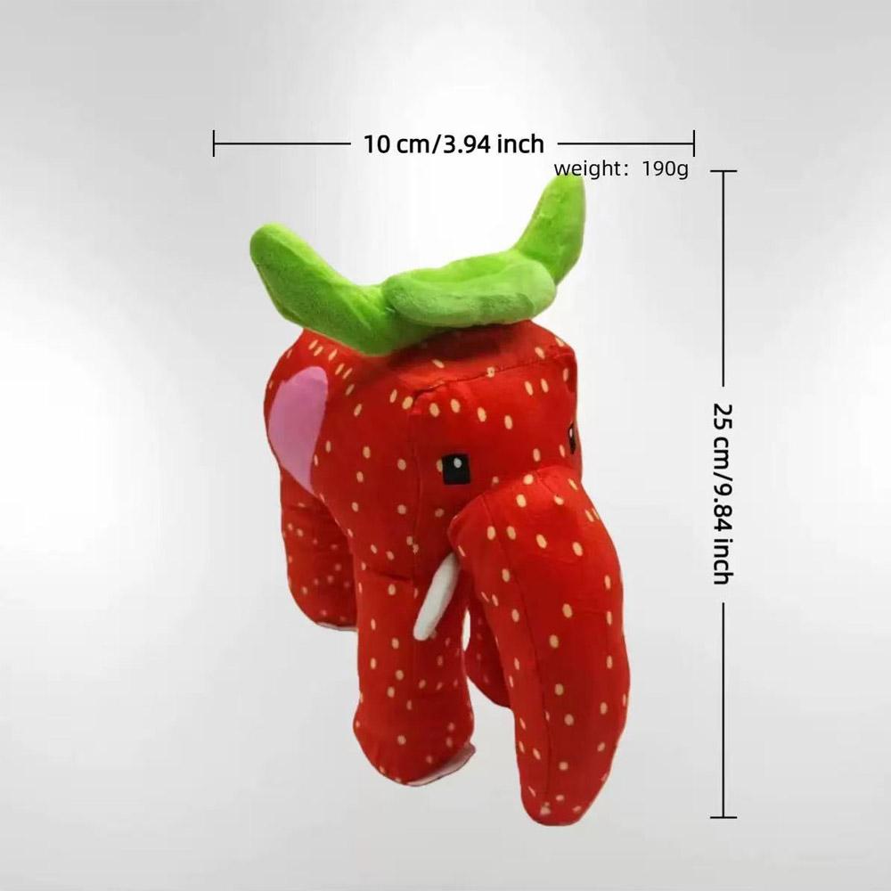 Plyšák Brainrot Strawberry Elephant - 9,8 palce Roztomilé Měkké Plyšové Zvířátko Sběratelský Herní Dárek pro Fanoušky Anime a Videohier