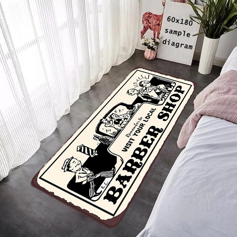 Doormat Flannel Barber Shop Salon Floor Mat Indoor Foot Rug Bedside Mats Kitchen Corridor Absorbent Carpet Ideal Balcony Decor