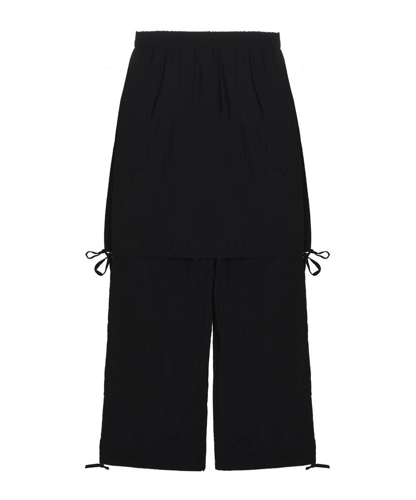 Nigaennikol Layered String Wrap Skort_Black