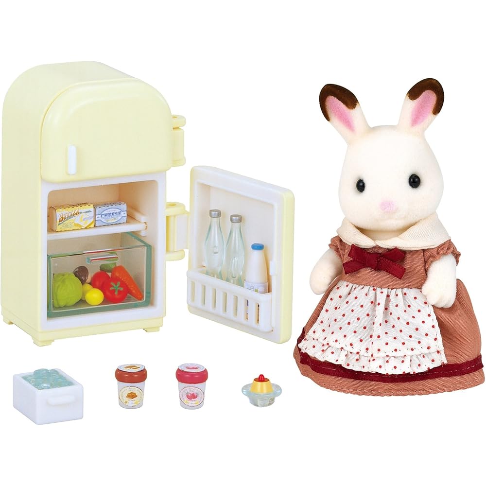Sylvanian Families EPOCH Chocolate Rabbit Mother Doll and Furniture Set 3 Years and Up Toy Dollhouse