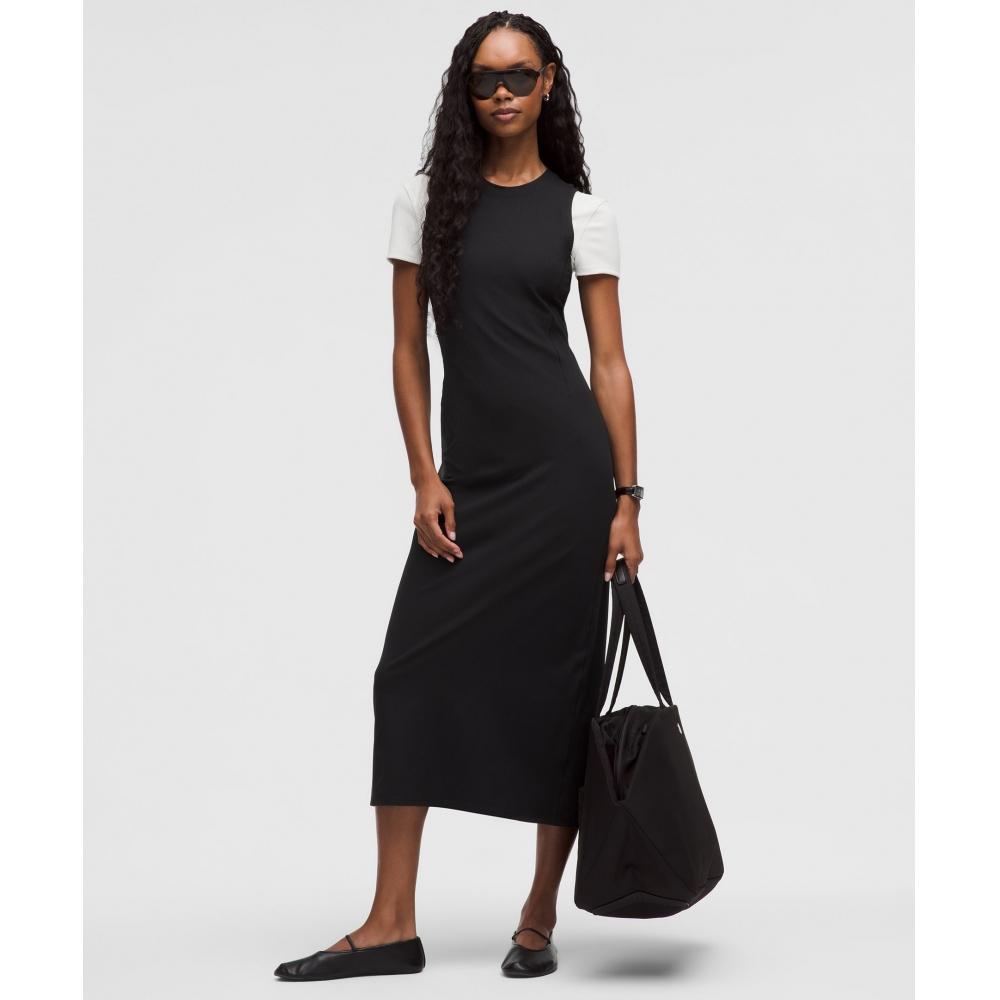 

Lululemon All Aligned Ribbed Midi Dress Black 8