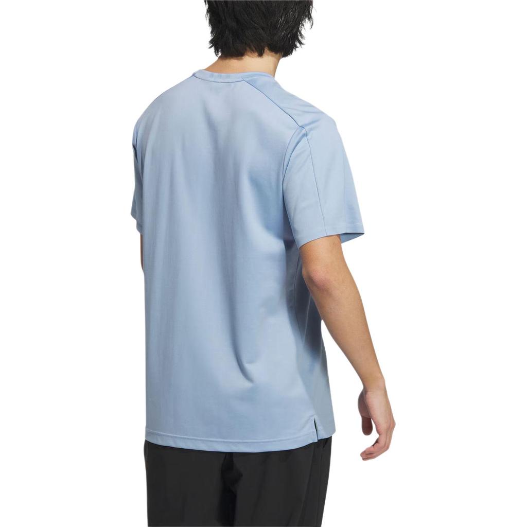 adidas Sportliches lässiges kühlendes einfarbiges Rundhals-T-Shirt Herren Oberteile Himmelblau JD5224