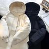 Unisex Oversized Hooded Cotton Padded Jacket Winter Warm Loose Fit Casual Outerwear Men Women