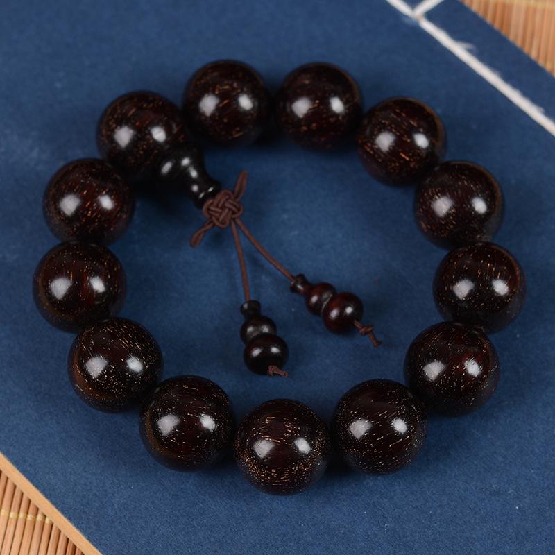 Náramek z korálků zambijského krvavého santalového dřeva a malolistého červeného santalového dřeva ve stylu Zlaté hvězdy