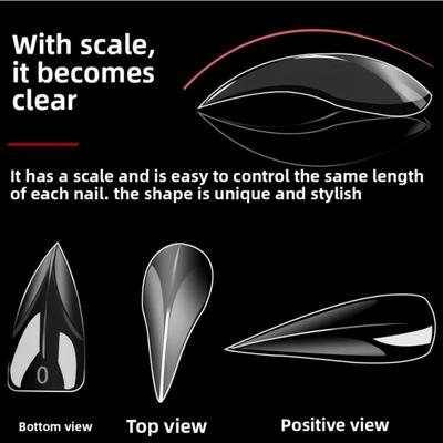 Eagle'S Talon 120/140 Pcs Short Curved Stiletto False Nail Tips Clear Soft Fake Nails Extensions For Diy Nail Salon Manicure