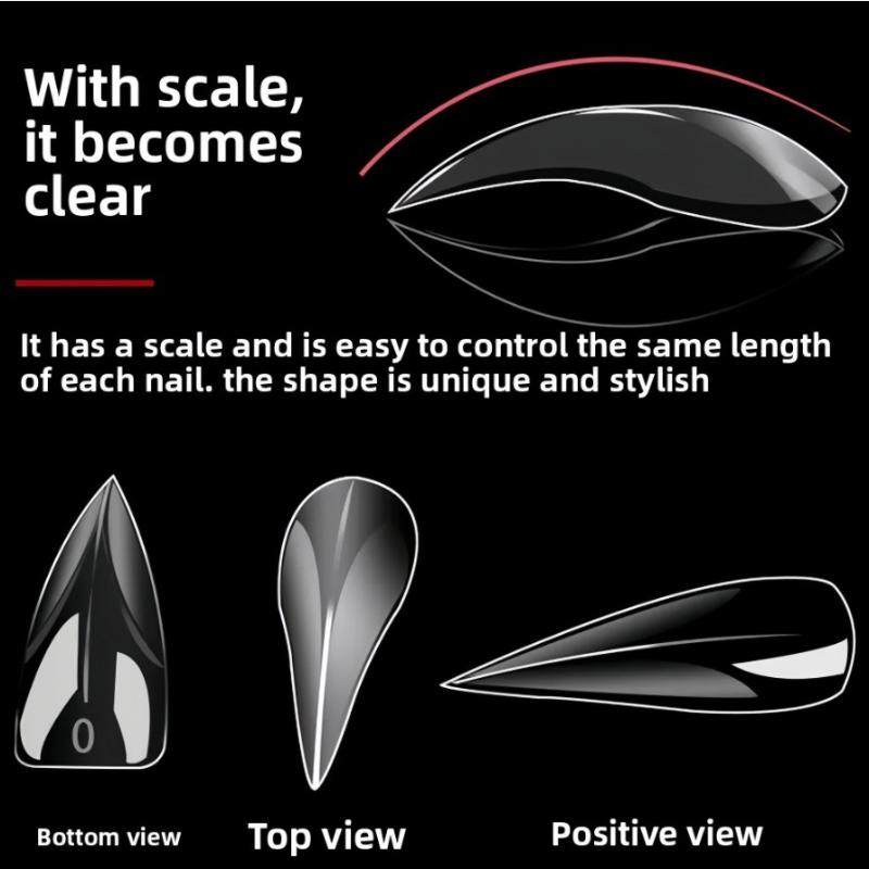 Eagle'S Talon 120/140 Pcs Short Curved Stiletto False Nail Tips Clear Soft Fake Nails Extensions For Diy Nail Salon Manicure