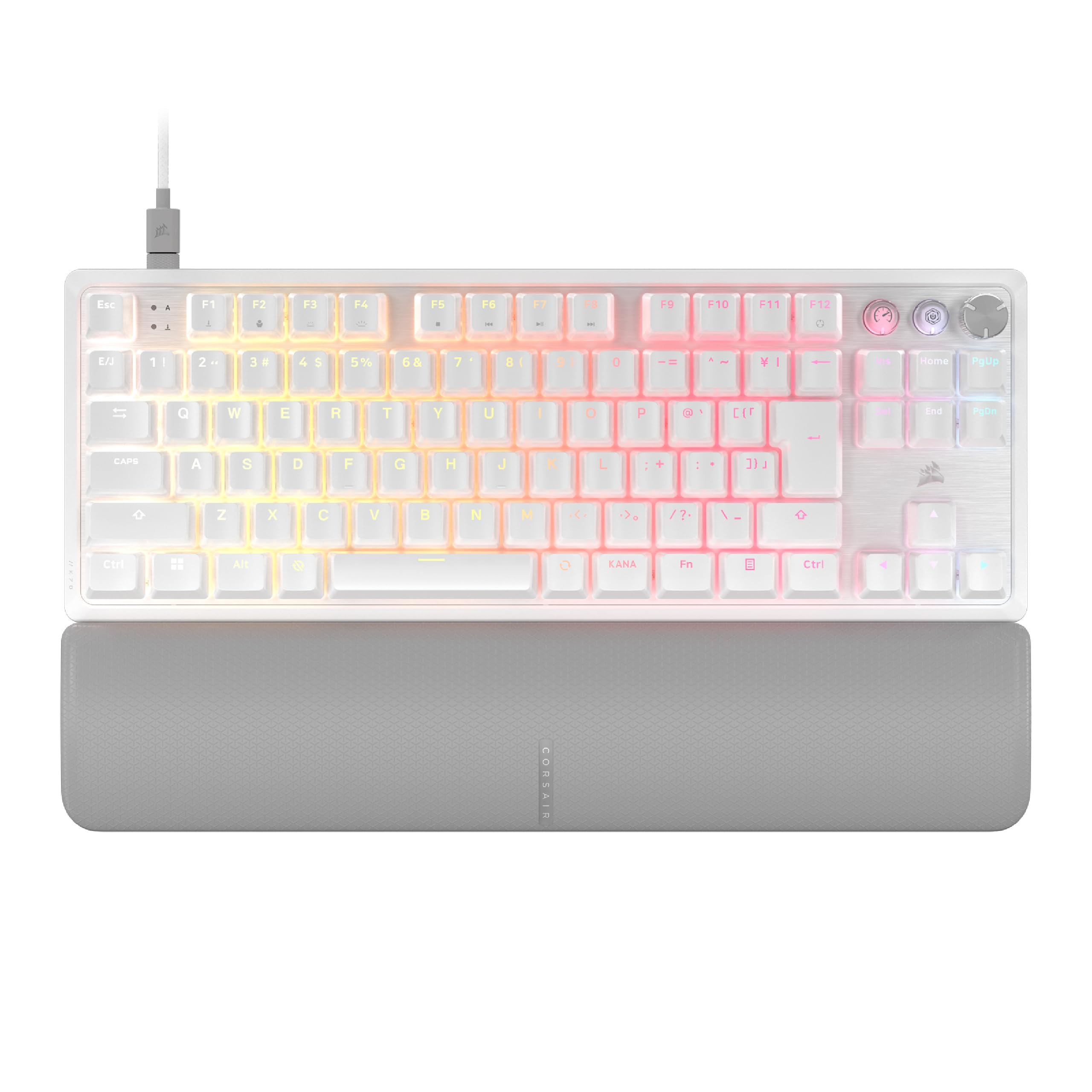 

CORSAIR K70 PRO TKL MGX Hyperdrive Magnetic Key Switch Gaming Keyboard with Rapid Detachable Palm Simultaneous Use of Rapid Trigger and 8000Hz Polling білий