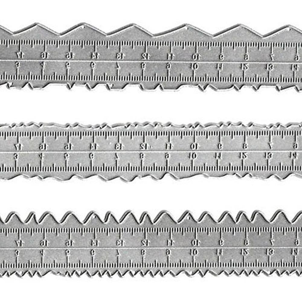 6pcs Carbon Steel Paper Tearing Ruler Jagged Lines Irregular Edge Ruler Paper Crafts