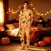 Family Matching Halloween Pajama Sets Short Sleeve T-Shirt and Pants Print Wear for Women Men Kids