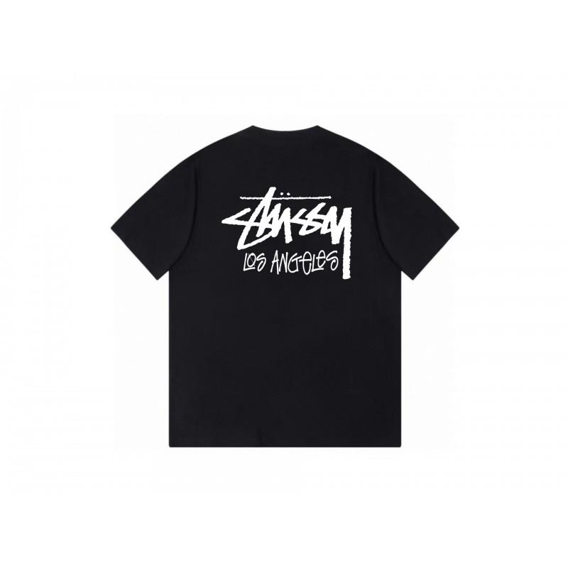 Stussy Short Sleeve T-Shirt Teens Loose Fit 270g Cotton Round Neck Casual Wear