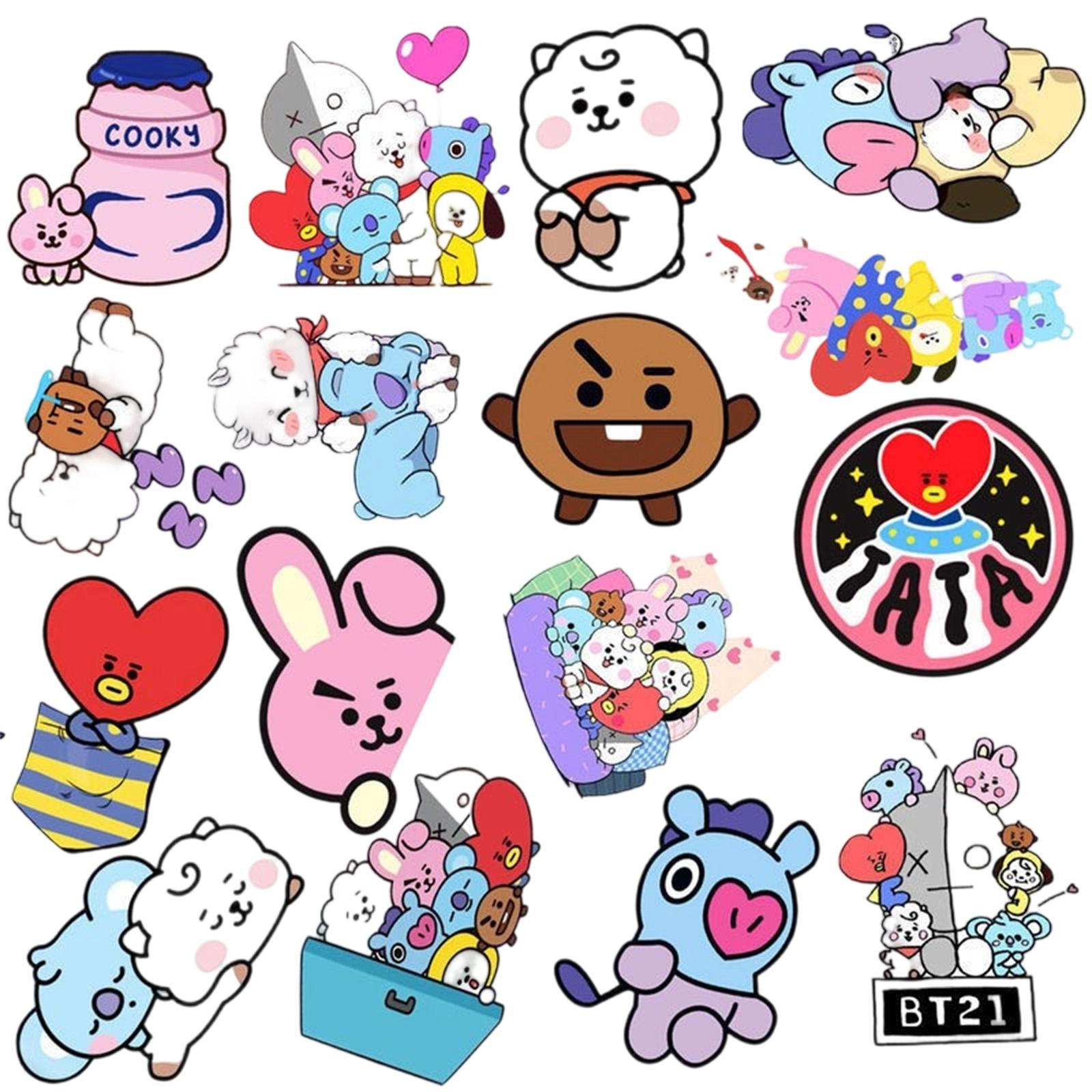 

Set of 50 Cartoon Character Stickers for Luggage Refrigerator Helmet Laptop Water Bottle Decoration Durable Waterproof Vinyl Material one size белый