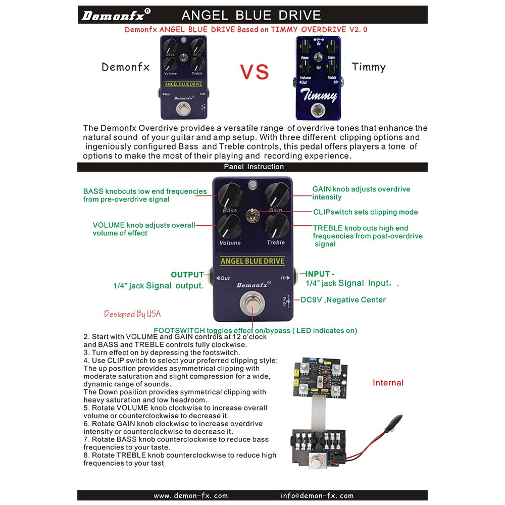 Demonfx ANGEL BLUE DRIVEOverDrive Overdrive Guitar Effector