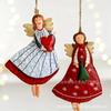4PCS/Set Vintage Angel Hanging Decor Fantasy Wooden Xmas Tree Hanging Ornament 2025 Navidad Decor for Home 2026 New Year Gift