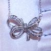 CAOSHI Exquisite Bowknot Shape Pendant Women's Party Necklace Elegant Valentines Gift for Girlfriend Daily Accessories Wholesale