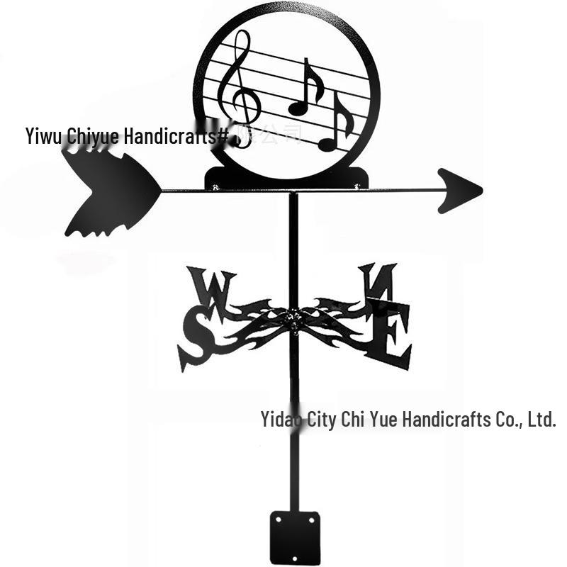 Weather Vane Ornament: Outdoor Wrought Iron Spray-Painted Roof Decoration Metal Craft