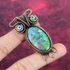 Ruby Fuchsite Gemstone Pendant Handmade Green Evil Eye Pendant Copper Wire Wrapped Owl Jewelry