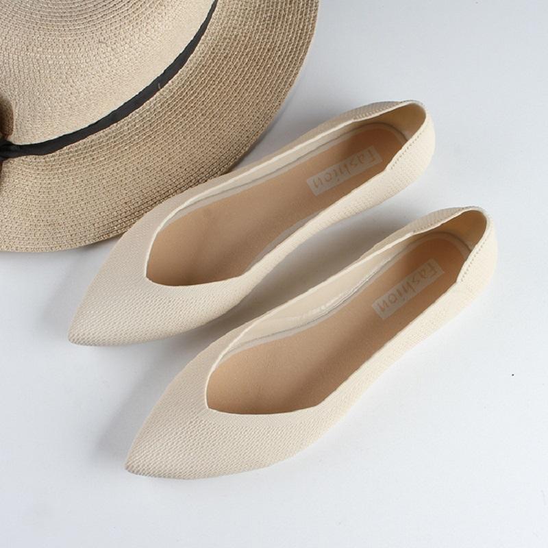 Summer New Women's Fashion Single Shoes Pointed Shallow Mouth Non Slip Women's Shoes Waterproof Lightweight Casual Flat Shoes
