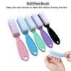 Cleaning Nail Brushes Transparent Long Handle Soft Remove Dust Nail Brushes Multifunctional Five Color Manicure Pedicure Tools