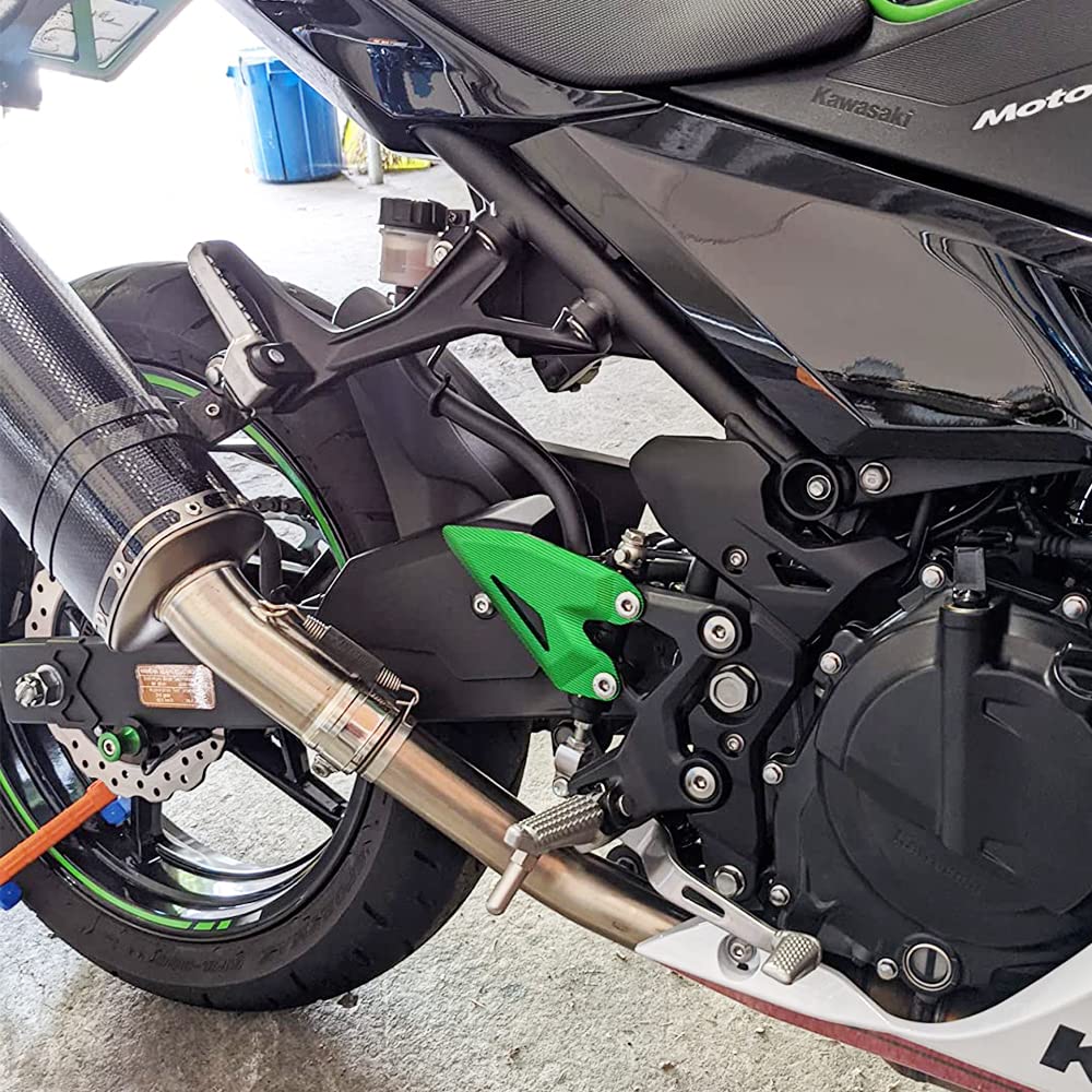 Motorcycle Heel Plate Guard Protector - Compatible Models: Kawasaki Ninja 400 Z400 2018-2023 (Left and Right Set) (Black)
